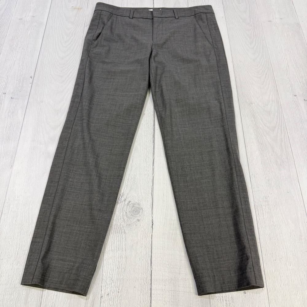 Vince Womens Charcoal Grey Wool Blend Slim Tapered Dress Pants Trousers Size 10